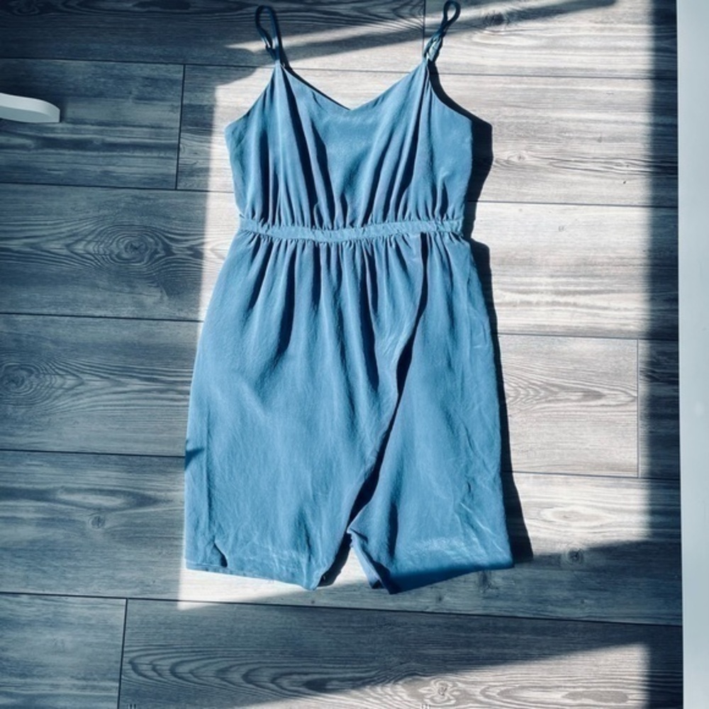 Madewell Silk Blue Strap Mini Dress | Color: Blue | Size: 2